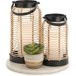 New Natural Rattan Boho Lanterns – Handcrafted Home Decor for Cozy Ambiance